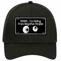 Hiding From Negative People Novelty Black Mesh License Plate Hat - £22.83 GBP