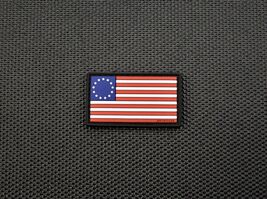 Mini Betsy Ross Flag 3D PVC Morale Patch America 2" x 1.25" Hook &amp; Loop ... - $9.45