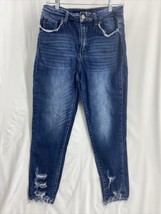 KanCan Size 29 Blue Women&#39;s Denim Jeans Skinny Distressed Destroyed Raw Hem - £18.98 GBP