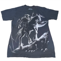 The Mountain Pale Horse Rider Grim Reaper Skull Dark Fantasy Black Shirt... - $19.99