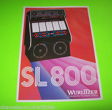 SL 800 WURLITZER 1985 ORIGINAL JUKEBOX PHONOGRAPH SALES FLYER Vintage Pr... - £22.41 GBP