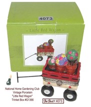 National Home Gardening Club &quot; Little Red Wagon&quot; with Flowers Trinket Bo... - £26.60 GBP