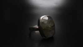 Vintage Southwestern Faceted Labradorite Sterling Silver Ring Size 7.5 - £30.70 GBP