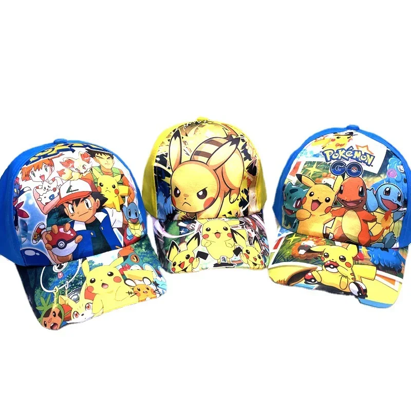 10pcs/lot Pokemon Ash Ketchum Sun Hat Anime Figure Caps Mesh Hats Cosplay - £37.56 GBP