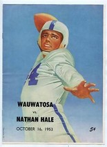 Wauwatosa vs Nathan Hale High School Football Program 1953 Wisconsin - $9.90