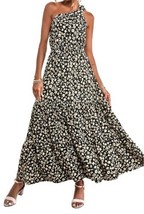 Pretty Garden Women&#39;s XL Floral Maxi Knot One Shoulder Sleeveless Ruffle - $19.79