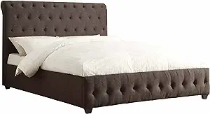 Homelegance Tufted California King Size Upholstered Bed, Dark Grey Fabric - $710.99