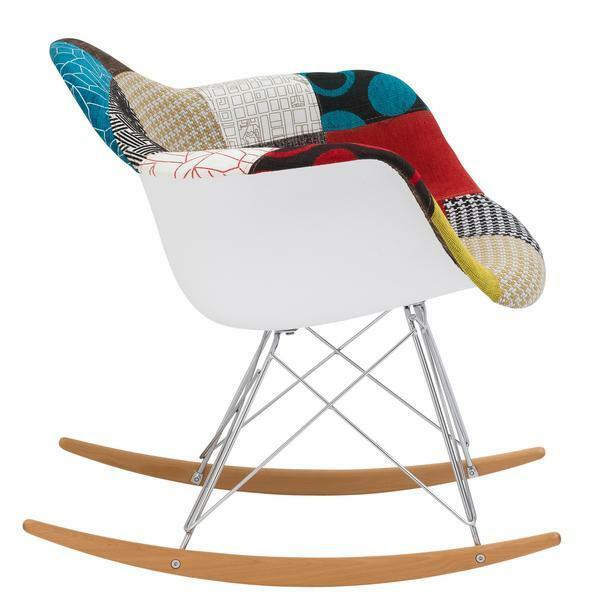 Quilt Pattern Eiffel Style Rocking Rocker Shell Chair Mid Century Modern Item image 3