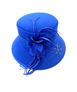 Vintage Milano Paris Derby Blue Embroidered Floral Beaded Feather Cockta... - $520.72 MXN