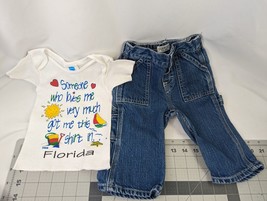 Oshkosh Baby Denim Jeans 6 9 months Specer Florida T Shirt Med - $24.95