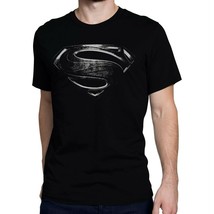 Superman Silver Movie Symbol Men&#39;s T-Shirt Black - £25.15 GBP