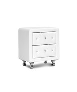 Octavia Crystal Tufted White Upholstered Modern Nightstand, 2-Drawers - $3,858.44 MXN
