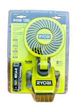 Ryobi Clamp Fan Lithium USB 2ah Disney Universal Stroller rechargeable 7hr - £68.03 GBP