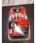 Genuine GE 97920 USB 6 in 1 universal cable 6 foot new 2.0 spec to 480 Mbps - $12.77