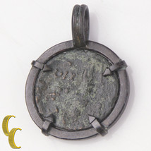 Ancient Roman Coin In Silver Antiqued Bezel Pendant 3.8 Grams - £275.70 GBP