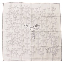 GOYARD Scarf 90 cm white N°1 silk Herringbone bandana 35&quot; - £368.82 GBP