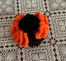 Handmade Crochet Brain Ball Orange Black Dog Cat Toy Soft Cuddly Wash  Brand New - £8.71 GBP