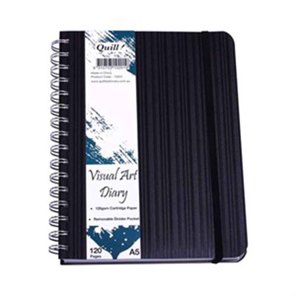 Quill A5 Premium Visual Art Diary with Pocket 120pg (Black) - $26.17