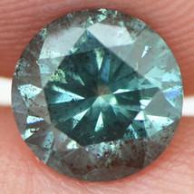 Green Diamond Fancy Color Round Loose 1.51 Carat I1 Certified Enhanced 7.24 MM - £1,008.46 GBP