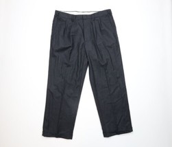 Deadstock Vtg Orvis Mens 38x29 Pleated Cuffed Wool Wide Leg Pants Charco... - £90.63 GBP