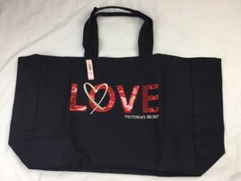 Retired Victorias Secret Tote XL Sequined VS Weekender Bag Love Bling Fa... - $24.74