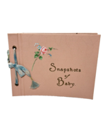 Antique Snapshots of Baby Painted Floral Scrapbook Photo 7.25 x 5.5&quot; Pink - £16.29 GBP