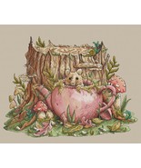 Tea House cross stitch mushrooms pattern pdf - Fairy tale cross stitch l... - $12.79