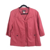 Jones New York Collection Red Mid-Sleeve Jacket Blazer Suit Top Women&#39;s ... - $24.70