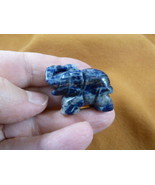 Y-ELE-554 blue white ELEPHANT gemstone carving gem figurine SAFARI zoo T... - £10.47 GBP