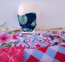 Scarf Face Mask,Flower Pattern,Colorful Scarf,Hand Made Fabric Face Masks - £17.58 GBP