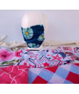 Scarf Face Mask,Flower Pattern,Colorful Scarf,Hand Made Fabric Face Masks - $411.00 MXN