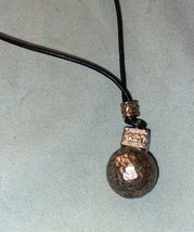 20” Necklace Black Rope With Round Metal Ball Pendant .75” Diameter - £2.79 GBP