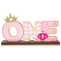 Princess Glitter One Letter Sign Wooden Centerpiece For Girls First Birthday Par - £15.14 GBP