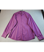 Lacoste Dress Shirt Mens XL Purple 100% Cotton Long Sleeve Collared Butt... - £15.14 GBP
