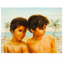&quot;Hawaiian Beach Buddies&quot; By Anthony Sidoni Signed Oil Painting 18&quot;x24&quot; - £8,463.24 GBP