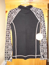 Dakini Merino Wool Long Sleeved Hoodie Black &amp; White Size XS Machine Wash - £31.17 GBP