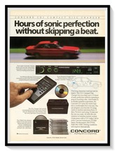 Concord CD1 Changer Car Stereos Print Ad Vintage 1989 Magazine Advertise... - $9.70