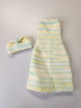 Vintage Handmade Doll Clothes Outfit 11.5in Doll Crochet Dress &amp; Purse B... - £7.56 GBP