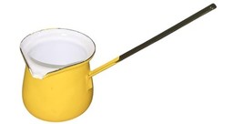 Vintage Yellow Enamel Canister & Pour Pot Set Wood Lid Mid-Century Kitchen MCM image 6