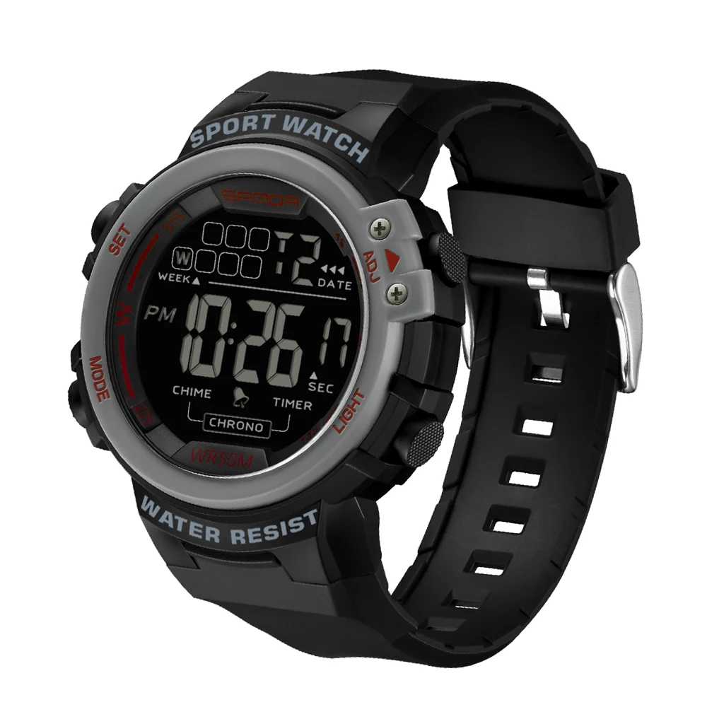SANDA 2024  Men&#39;s  Outdoor   Digital Watch 50M Waterproof Wristwatch for Men Clo - £94.74 GBP