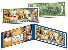 POPE BENEDICT Colorized $2 Bill US Genuine Legal Tender with Folio &amp; Certificate - £11.17 GBP