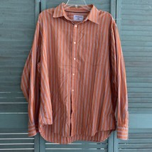 Croft &amp; Barrow Easy Care Button Up Shirt ~ Sz XL ~ Orange &amp; Blue ~ Long Sleeve - £16.82 GBP