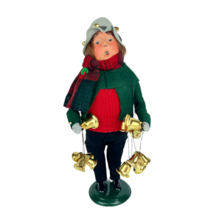  Byers Choice Carolers 2011 &quot;Man with Bells&quot; Figurine Jingle Bells Red Sweater - $64.35