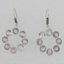 925 Sterling Silver Pink Amethyst Gemstone Handmade Earrings Her Gift ES-1230 - £34.10 GBP