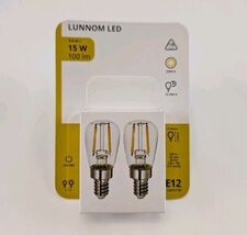 Ikea LUNNOM LED Sign Bulb E12 100 Lumen Glass/Clear New 2-Pack - $19.31