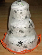 Halloween Spider Web Themed Baby Shower 3 Tier Diaper Cake - £51.13 GBP