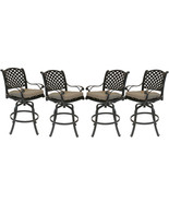 Patio bar stools Set of 4 Outdoor Furniture Nassau Swivel Cast Aluminum ... - $1,440.00