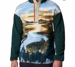 Columbia Helvetia Half Snap Fleece Sweatshirt River Gorge Print Green 2XL - $134.00