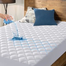 Waterproof Mattress Pad Protector Queen Size, Breathable Quilted, White. - £27.65 GBP