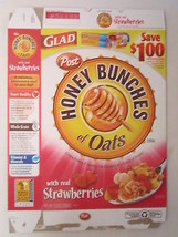 Empty POST Cereal Box HONEY BUNCHES OF OATS 2011 13 oz REAL STRAWBERRIES... - £4.71 GBP